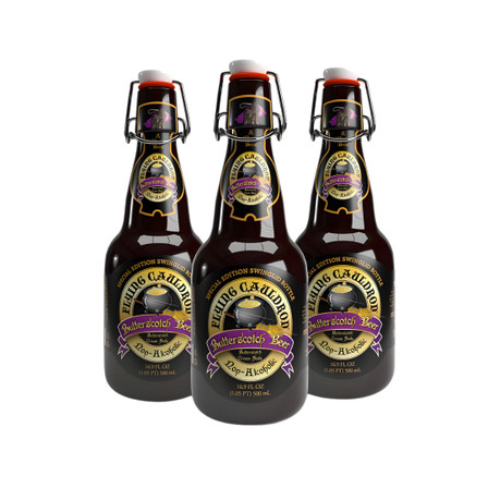 Flying Cauldron 500ml No-Alcoholic Butterscotch Cream Beer Swing-Top Bottle