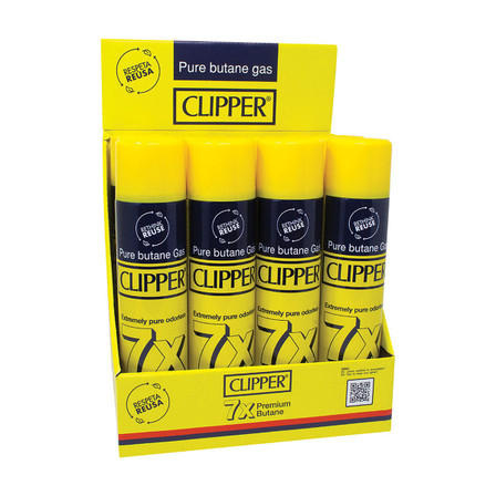 Clipper Premium Butane 7x Yellow - 300ml - 12 Count Per Box Clipper Premium Butane 7x Yellow - 300ml - 12 Count Per Box