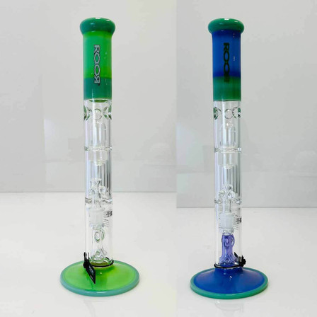 Roor® Tech Fixed Waterpipe - Straight Barrel Perc - 18 Inch - Assorted