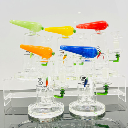 Sense Glass 6 Inch Waterpipe - Carrot With Matrix Perc - Asorted Colors - Price Per Piece Sense Glass 6 Inch Waterpipe - Carrot With Matrix Perc - Asorted Colors - Price Per Piece