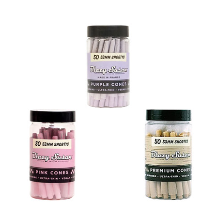 Blazy Susan Rolling Cones - 53mm Shortys - 50 Counts Per Jar Blazy Susan Rolling Cones - 53mm Shortys - 50 Counts Per Jar