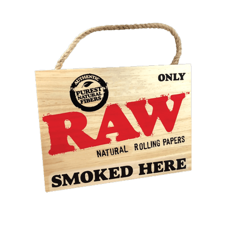 Raw Painted Sign Hanging - Smoked Here Raw Painted Sign Hanging - Smoked Here