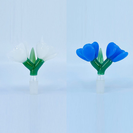 Bowl 14mm Male Double Flower Glass Bowl 14mm Male Double Flower Glass