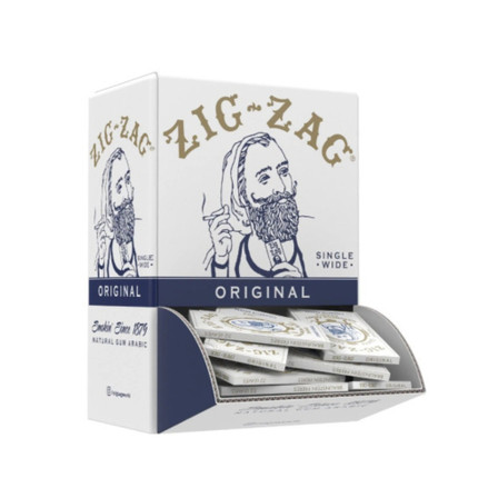 Zig Zag Single Wide Original White Rolling Papers 32 Leaves 48 Packs Per Box