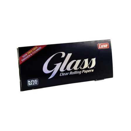 Luxe Glass King Size Clear Rolling Papers – 24 Pack Box