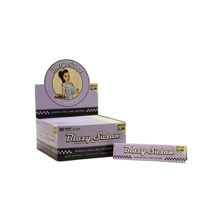 Blazy Susan Purple King Size Slim Rolling Papers 50 Packs Per Display