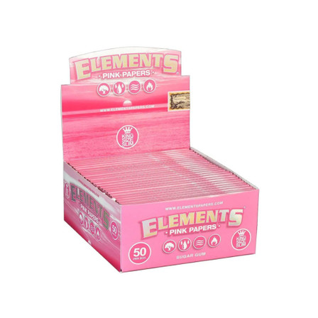 Elements Pink Papers King Size Slim 32 Leaves 50 Pack Box
