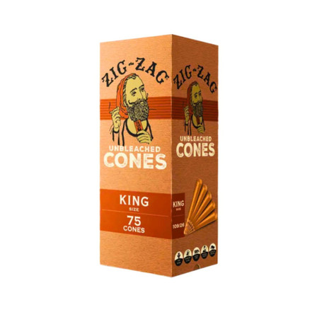 Zig Zag Cones Unbleached King Size 75 Count Box