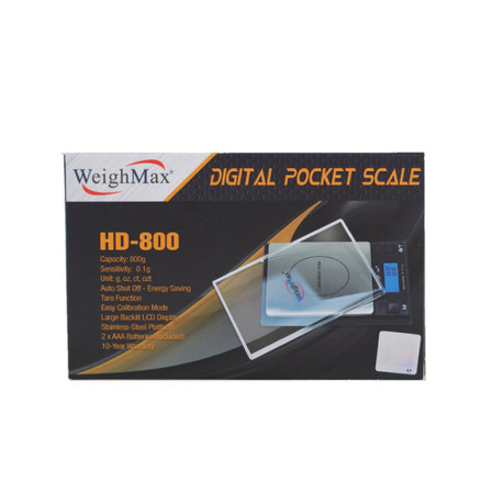 WeighMax HD-800 Digital Pocket Scale 800g x 0.1g Precision Scale