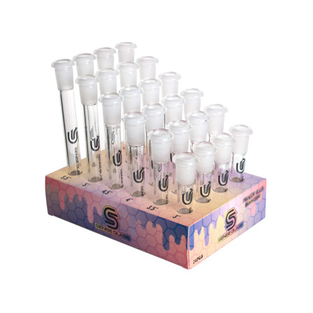 Sense Glass Premium Glass Downstems - 14mm to 18mm-19mm - 24 Counts Per Display Sense Glass Premium Glass Downstems - 14mm to 18mm-19mm - 24 Counts Per Display
