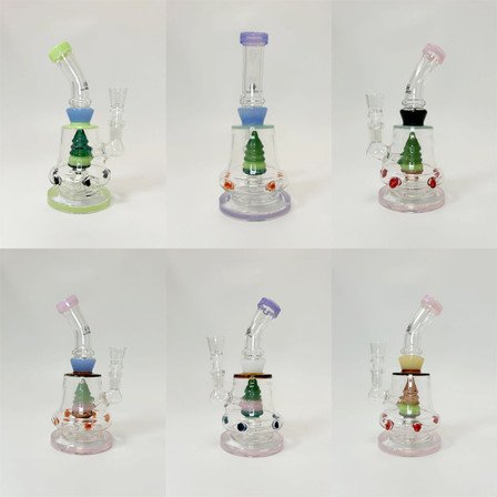 Waterpipe 7 Inch - Helios Glass - Bent Neck With Hive Perc Waterpipe 7 Inch - Helios Glass - Bent Neck With Hive Perc