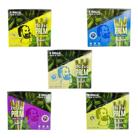 Zig Zag Palm Mini Rolls - 5 Per Pack - 15 Packs Per Box
