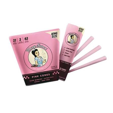 Blazy Susan Pink Cones King Size - 3 Cones Per Pack - 21 Packs Per Box Blazy Susan Pink Cones King Size - 3 Cones Per Pack - 21 Packs Per Box