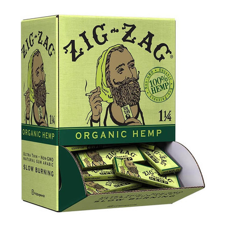 Zig Zag Organic Hemp Paper - 1 1/4 Size - 48 Pack Per Display