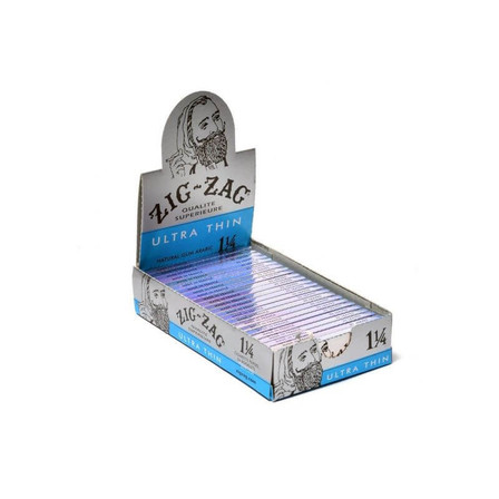 Zig Zag Ultra Thin 1 1/4 Rolling Paper - 24 Packs Per Display Zig Zag Ultra Thin 1 1/4 Rolling Paper - 24 Packs Per Display
