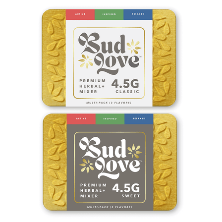 Bud Love Herbal Mixer With Cannabinoids - 4.5 Gram - 3 Packs Per Can Bud Love Herbal Mixer With Cannabinoids - 4.5 Gram - 3 Packs Per Can