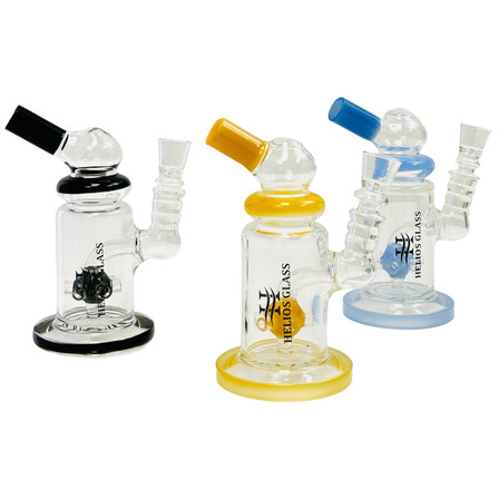 Helios - Glass Waterpipe - 6 Inch - Telescope With Ball Showerhead Perc - WPTG96 Helios - Glass Waterpipe - 6 Inch - Telescope With Ball Showerhead Perc - WPTG96