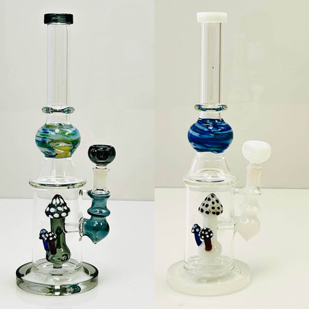 Waterpipe 13" Inch - With Mushrooms Showerhead Perc Waterpipe 13" Inch - With Mushrooms Showerhead Perc