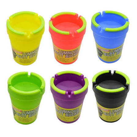 Butt Bucket Luminous Ashtray - 12 Counts Per Display - Assorted Colors - PL80 Butt Bucket Luminous Ashtray - 12 Counts Per Display - Assorted Colors - PL80