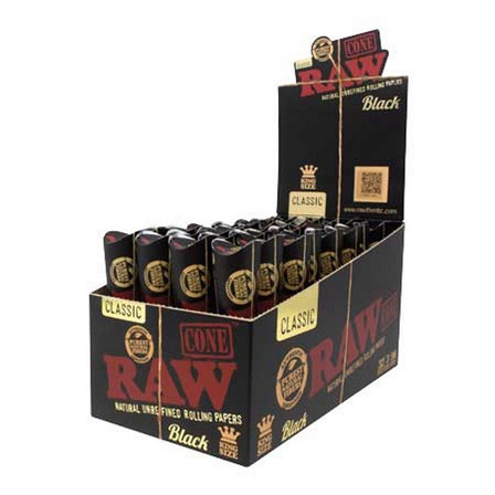 Raw Black Classic Retro Cones - King Size - 3 Counts Per Pack - 32 Packs Per Box Raw Black Classic Retro Cones - King Size - 3 Counts Per Pack - 32 Packs Per Box