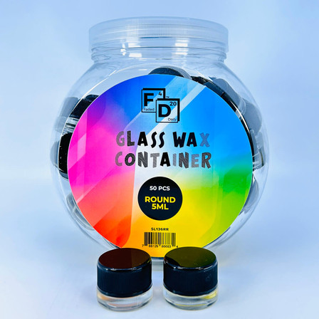 Glass Wax Container Round - 5ml - 50 Count Per Jar - Sl136rr Glass Wax Container Round - 5ml - 50 Count Per Jar - Sl136rr