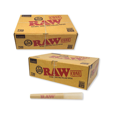 Raw Classic Cones - Bulk - 70 mm / 45 mm - 720 Pieces Per Box Raw Classic Cones - Bulk - 70 mm / 45 mm - 720 Pieces Per Box
