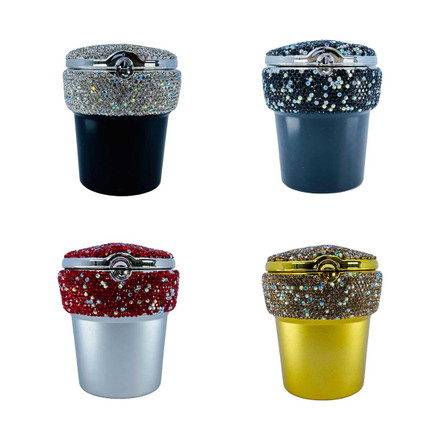VCCA1 - Car Ashtray - Diamond Top With LED Lights - Assorted Colors VCCA1 - Car Ashtray - Diamond Top With LED Lights - Assorted Colors