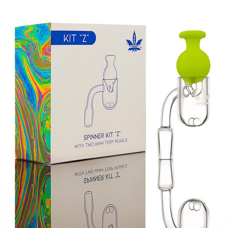 Aleaf Spinner Kit - Z Round Bottom - Flat Top Banger - 90 Degree - 14 Male Aleaf Spinner Kit - Z Round Bottom - Flat Top Banger - 90 Degree - 14 Male