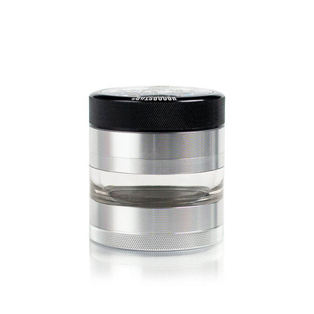Kannastor - 4 Piece Jar Body Grinder - 2.2 Inch - Silver-Argent Kannastor - 4 Piece Jar Body Grinder - 2.2 Inch - Silver-Argent