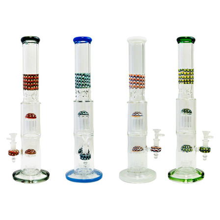 WPSC2536 - 18 Inch Waterpipe - With Double Tree Perc Raked