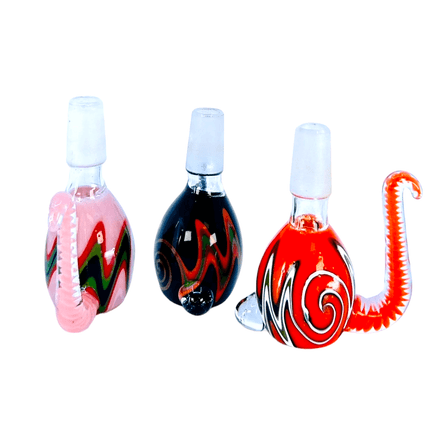 Wigwag Bowl With Horn 14mm - Male - Msbl11 - 3 Counts Per Pack - Assorted Colors