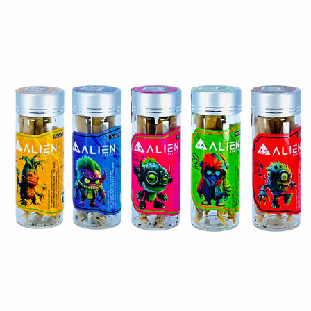 Alien Exotics - THC-A Mini Prerolls - 2.5 Grams - 5 Counts Per Jar Alien Exotics - THC-A Mini Prerolls - 2.5 Grams - 5 Counts Per Jar