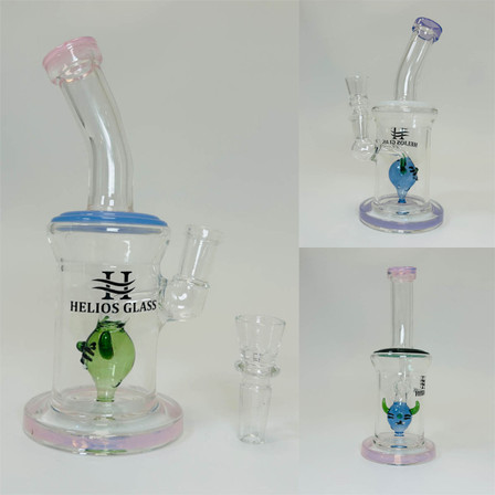 Helios Glass Waterpipe - 7 Inch - With Devil Showerhead Perc