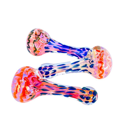 Gold Dot Handpipe - 5 Inch - 150gm - Assorted Colors - Price Per Piece - HPMS87