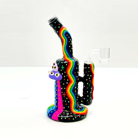 Aleaf Ugly Pretty Waterpipe With Banger - 10 Inch - 14mm - 11 Eyes - Assorted Colors - AL6163