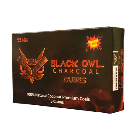 Black Owl - Coconut Charcoal Cubes - Pocket Pack - 25 mm - 15 Counts Black Owl - Coconut Charcoal Cubes - Pocket Pack - 25 mm - 15 Counts