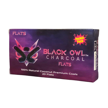 Black Owl - Coconut Charcoal Flats - Pocket Pack - 20 Counts