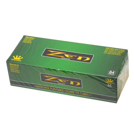 Zen Menthol Flavoured Cigarette Tubes - 84mm - 200 Pack Per Box Zen Menthol Flavoured Cigarette Tubes - 84mm - 200 Pack Per Box