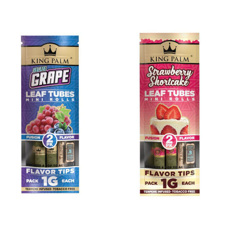 King Palm Leaf Tubes Minis Rolls - 1g 2/pack 20pack/per Box King Palm Leaf Tubes Minis Rolls - 1g 2/pack 20pack/per Box