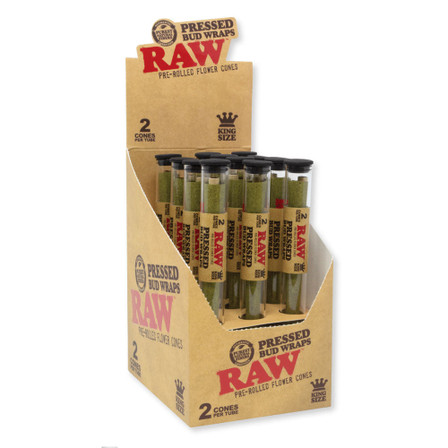 Raw Pressed Bud Wrap - Flower Cones - King Sized - 2 Counts Per Tube - 12 Tubes Per Box