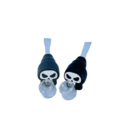 Handpipe 4"Silicone With Glass - 4 Counts Per Pack - Skull Head Handpipe 4"Silicone With Glass - 4 Counts Per Pack - Skull Head