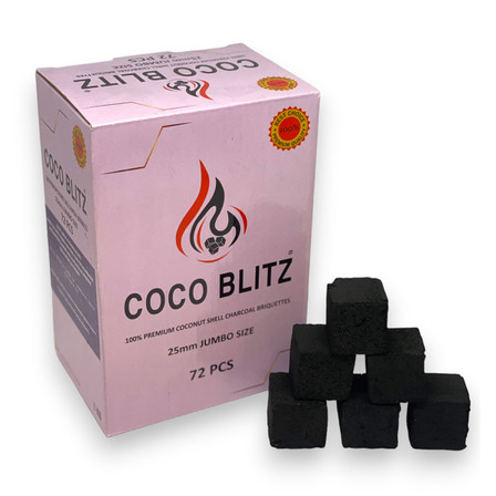 Coco Blitz - Hookah Charcoal - 25 mm - 72 Piece Jumbo Size