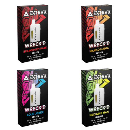 Extrax Wrec'd Thc-A+Thc-P+Thc-JD Disposable - 4.5 Gram Extrax Wrec'd Thc-A+Thc-P+Thc-JD Disposable - 4.5 Gram