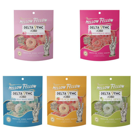 Mellow Fellow Delta 9+CBD Gummies 800mg - 20 Counts Per Pack Mellow Fellow Delta 9+CBD Gummies 800mg - 20 Counts Per Pack