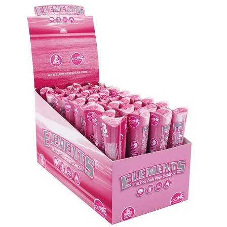 Elements Ultra Thin Pink Cones - 1 1/4 Size - 6 Counts Per Pack - 32 Packs Per Box
