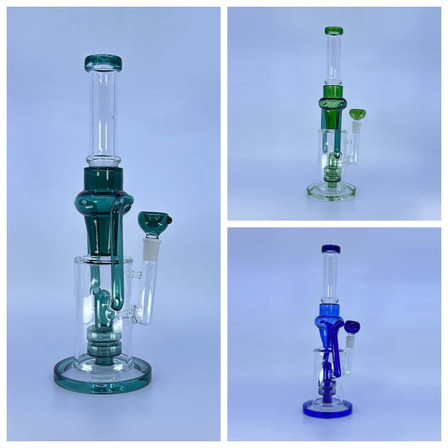 Recycler Waterpipe With Double Showerhead Perc - 13 Inch - WPAG140 Recycler Waterpipe With Double Showerhead Perc - 13 Inch - WPAG140