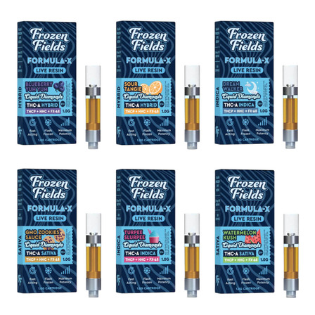 Frozen Fields Formula-X Live Resin Diamonds - THC-A + THC-P + HHC + Delta 8 - 1 Gram Cartridge Frozen Fields Formula-X Live Resin Diamonds - THC-A + THC-P + HHC + Delta 8 - 1 Gram Cartridge