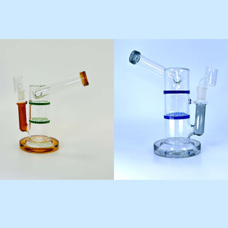 Waterpipe With Double Honeycomb - 45 Degree Mouthpiece - 8 Inch - WPAG128 Waterpipe With Double Honeycomb - 45 Degree Mouthpiece - 8 Inch - WPAG128