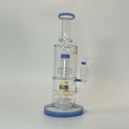 Hipster Glass Waterpipe With Double Matrix Perc - 10 Inch - Assorted Colors Hipster Glass Waterpipe With Double Matrix Perc - 10 Inch - Assorted Colors