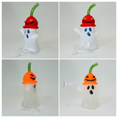 Waterpipe 8" Iinch - Ghostly With Glow in the Dark "Halloween" - WPFC2